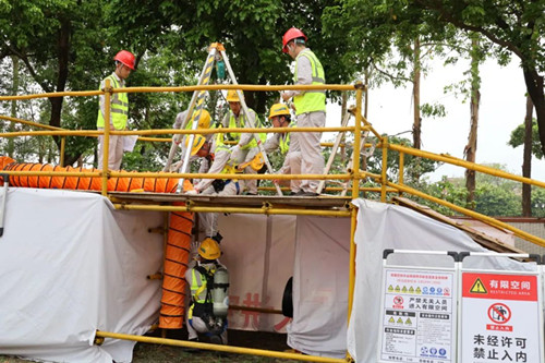 望牛墩镇开展有限空间作业安全操作及事故现场应急演练